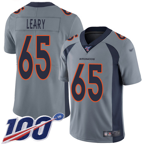 Men Denver Broncos #65 Ronald Leary Limited Silver Inverted Legend 100th Season Football NFL Jersey